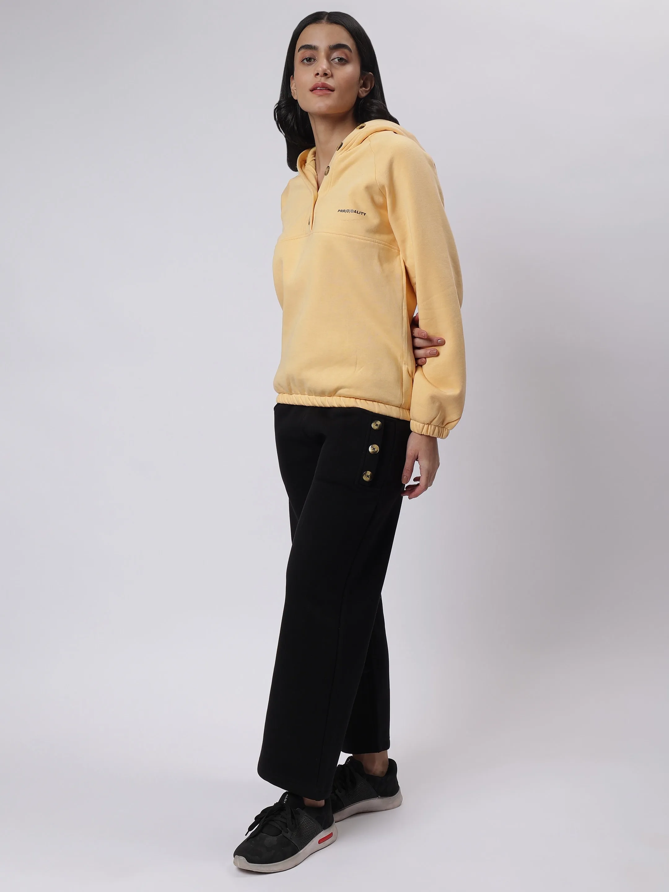 Yellow and Black Button Accent Co-Ord: Everyday Ease