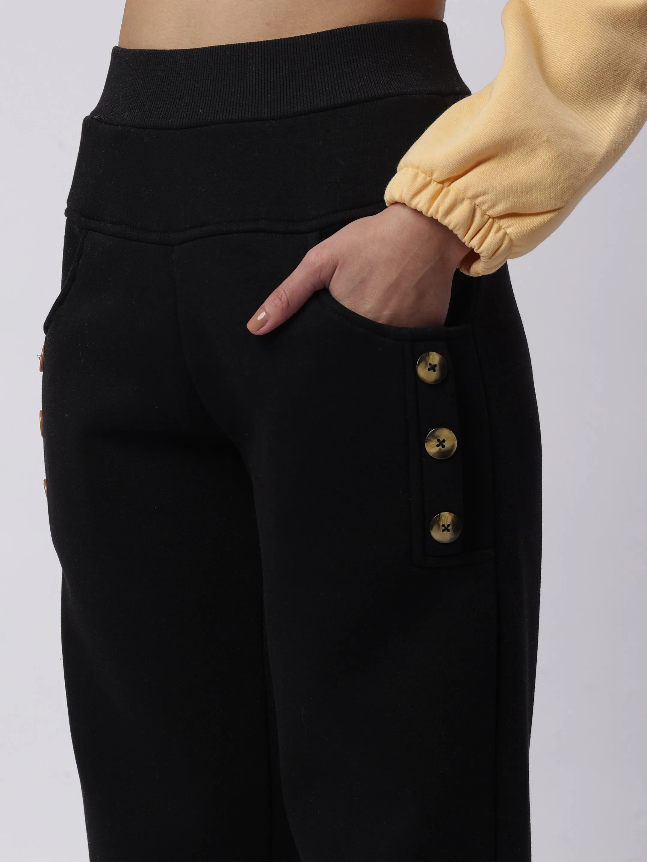 Yellow and Black Button Accent Co-Ord: Everyday Ease