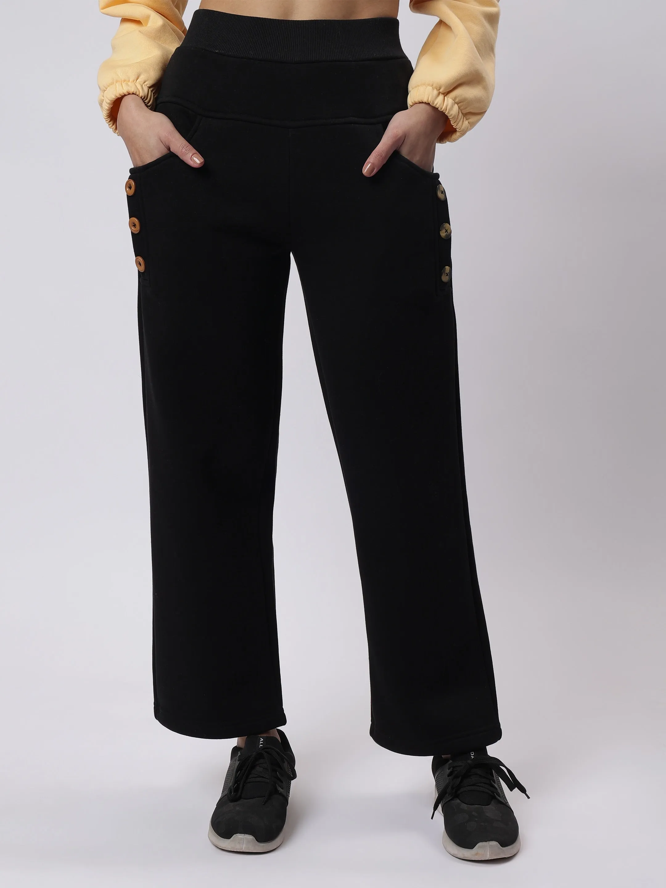 Yellow and Black Button Accent Co-Ord: Everyday Ease