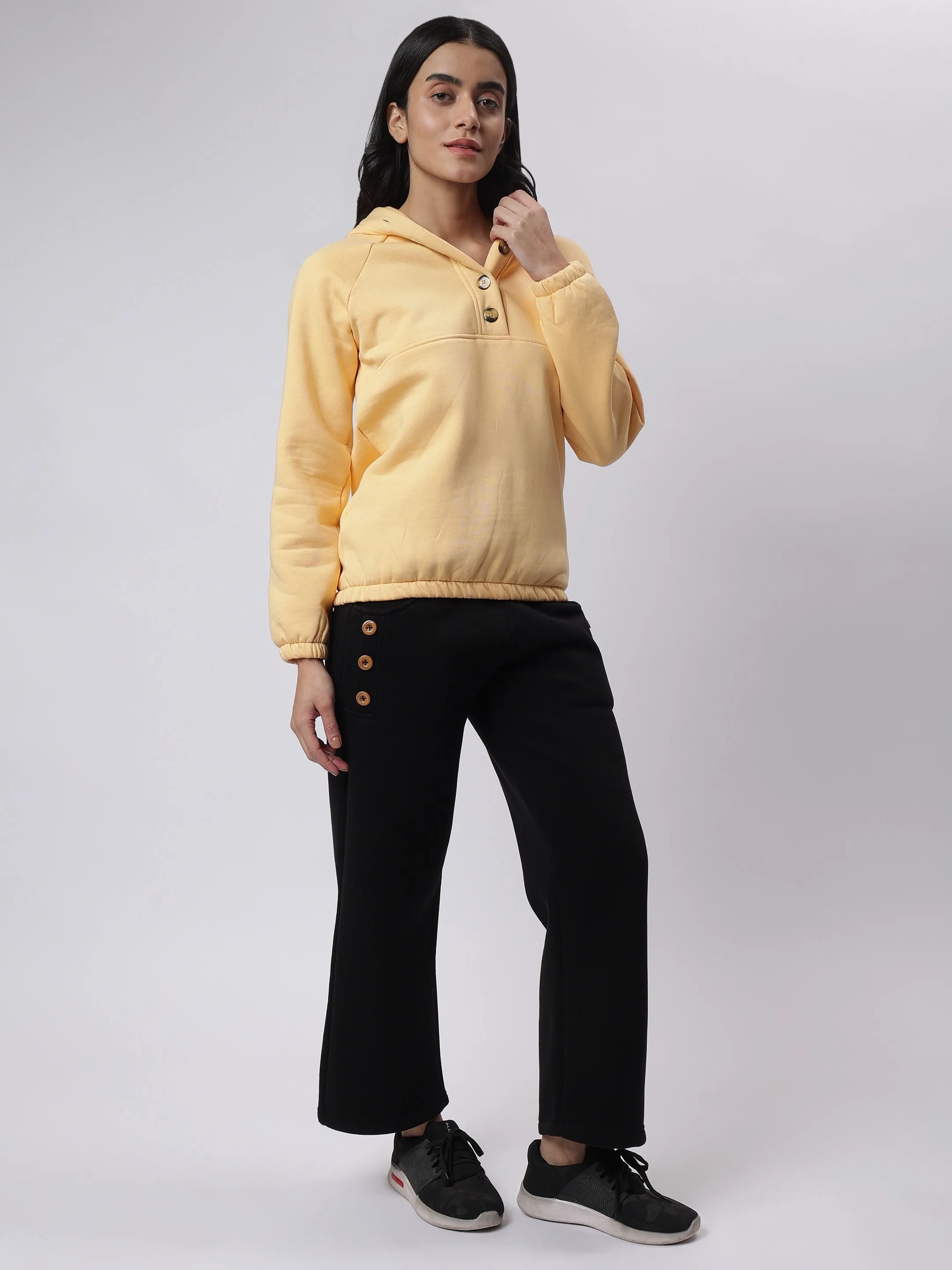 Yellow and Black Button Accent Co-Ord: Everyday Ease