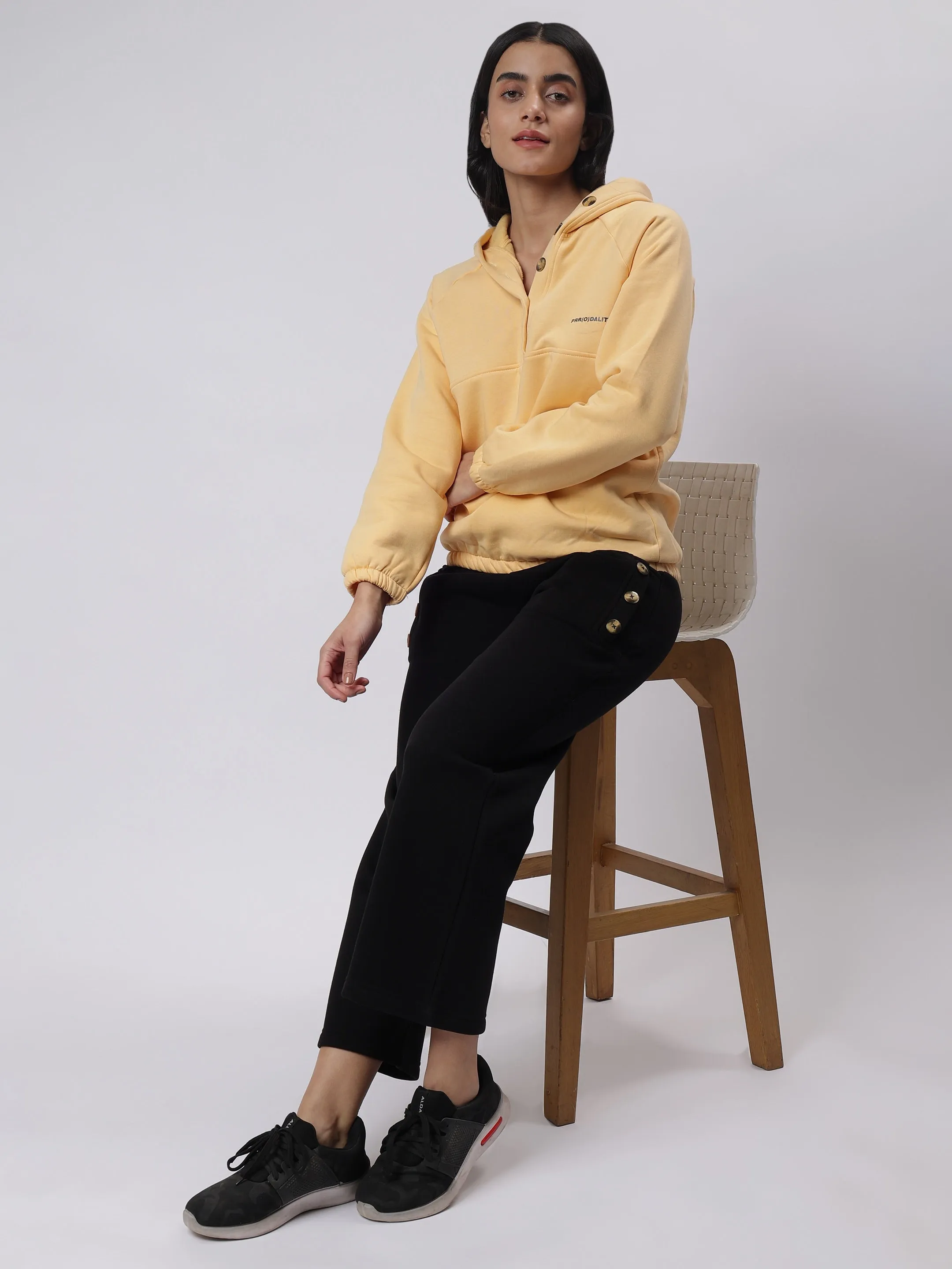 Yellow and Black Button Accent Co-Ord: Everyday Ease