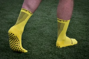 Yellow grip socks